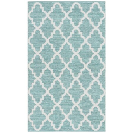 Safavieh 3 x 5 ft. Small Rectangle Montauk Hand Woven Rug, Mint and Ivory MTK611Q-3